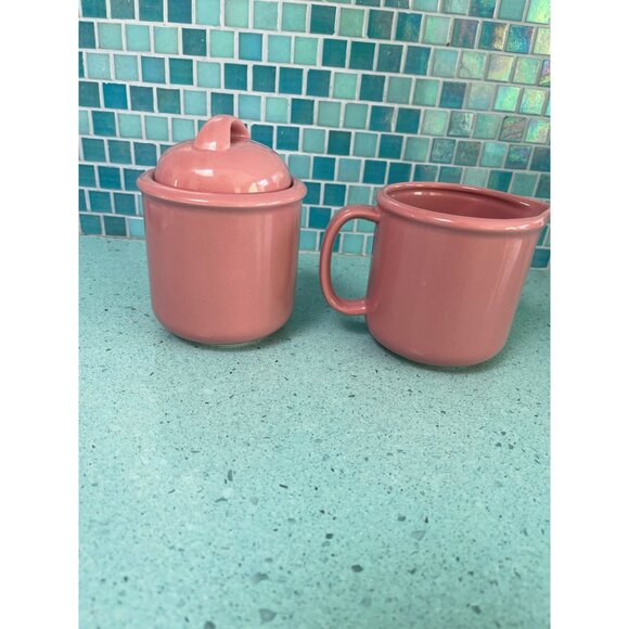Baker Hart Stuart Vintage Cream Sugar Set Pink Collectible Japan - Picture 2 of 8